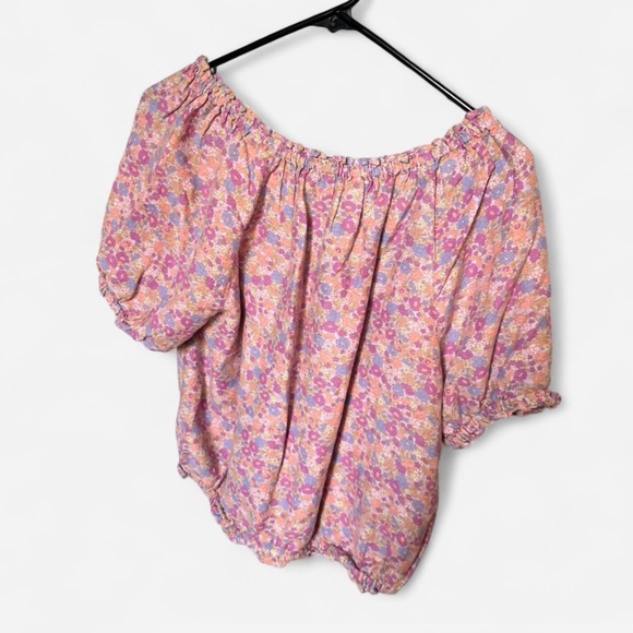 Small Lucky Brand Pink floral print blouse - Picture 2 of 3